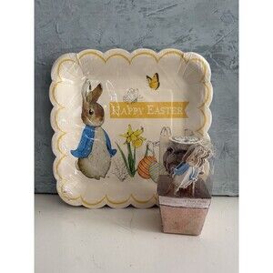 Meri Meri Beatrix Potter Peter Rabbit Paper Plates Scallop 12 Cupcake Picks (24)
